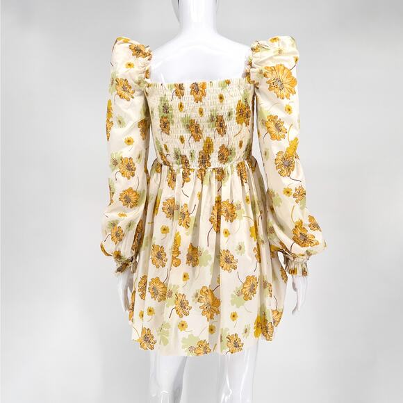 The Vampire’s Wife Mcloughland Floral Smocked Mini Dress Women’s Size XS Puff - Picture 8 of 8